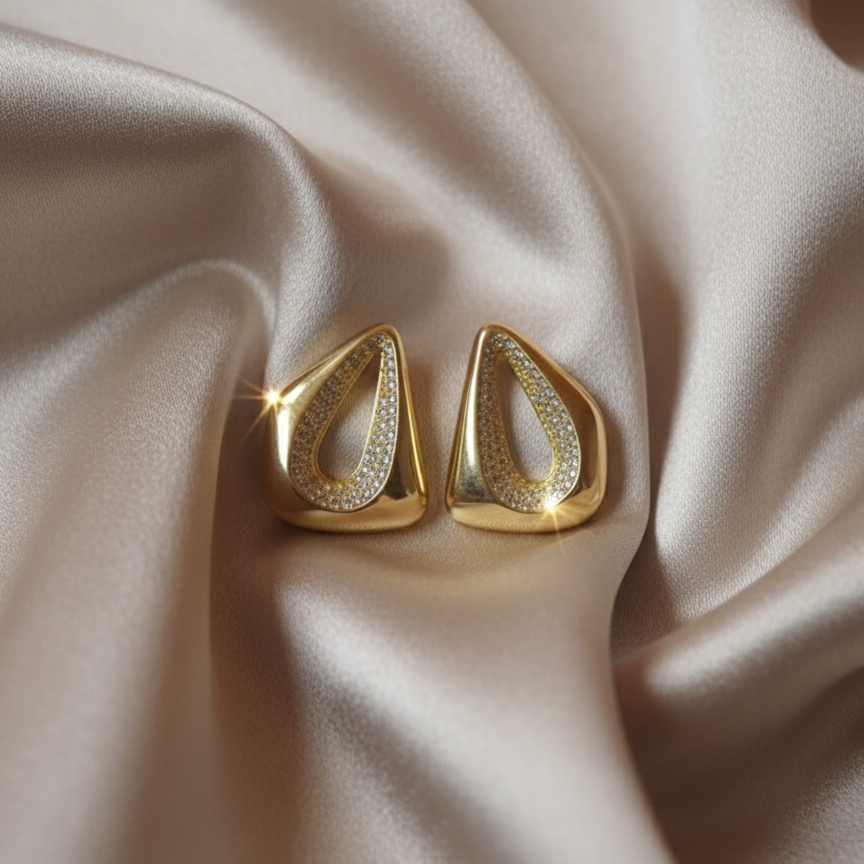 Abstract Teardrop Studs
