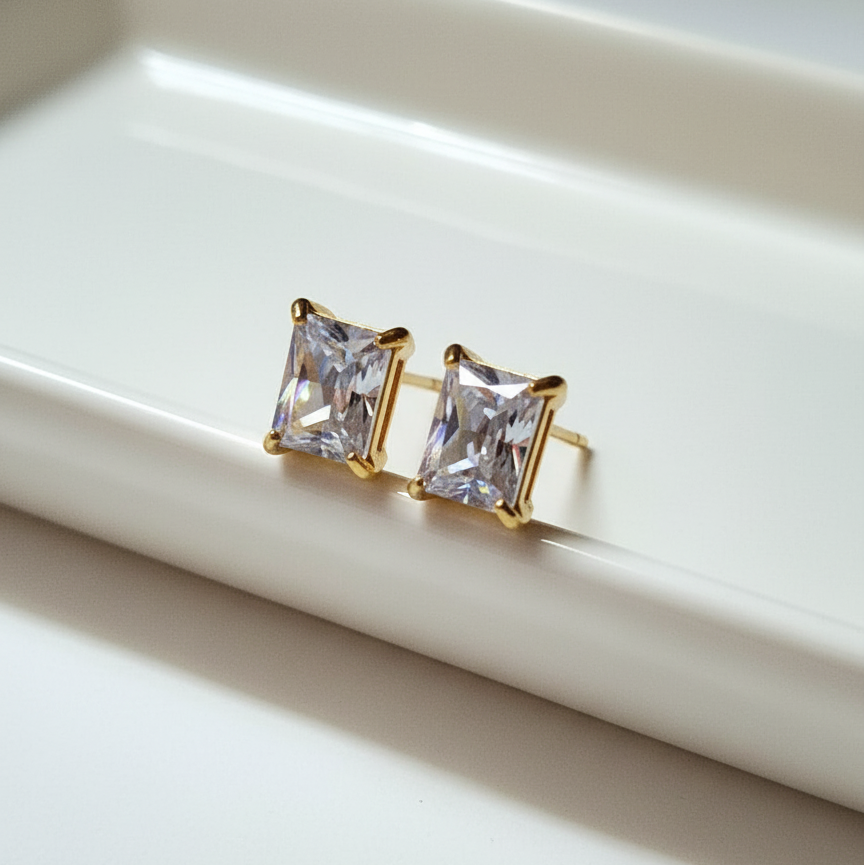 Clarity Studs - White
