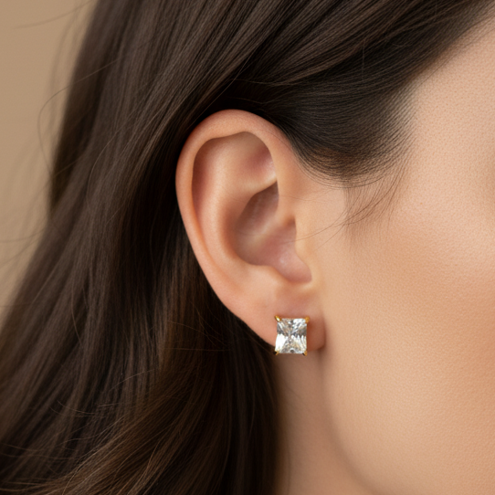 Clarity Studs - White