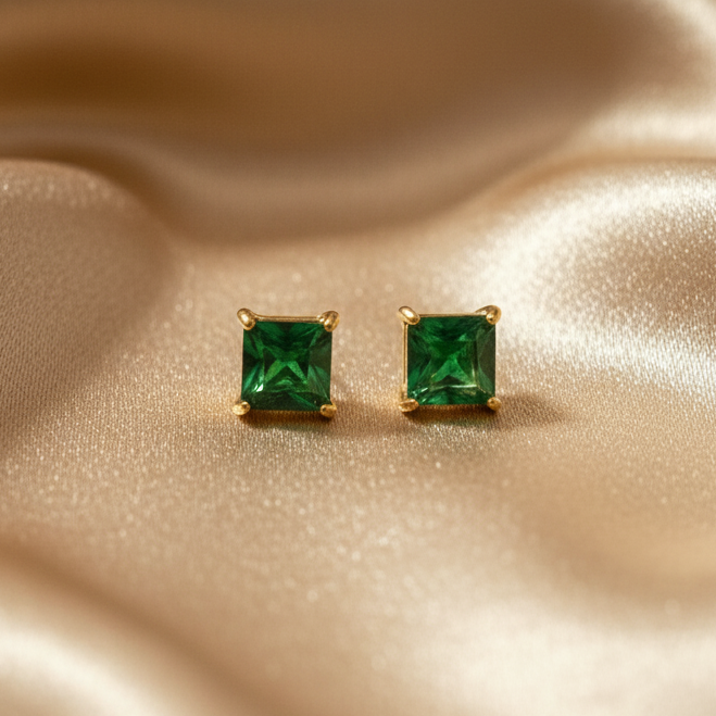 Clarity Studs - Green