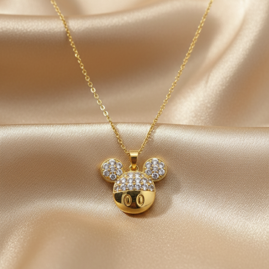 Crystal Mickey Necklace