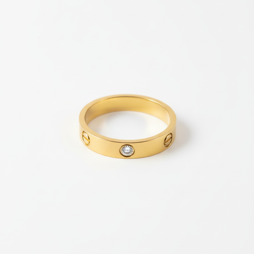 Crystal Love Ring - Gold