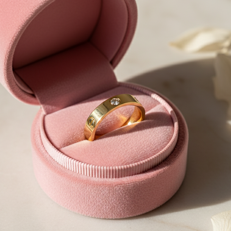 Crystal Love Ring - Gold