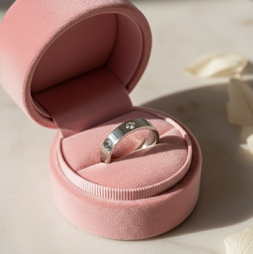 Crystal Love Ring - Silver