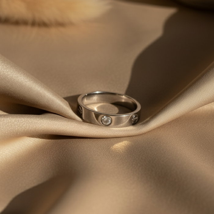 Crystal Love Ring - Silver
