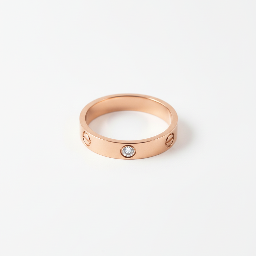 Crystal Love Ring - Rose Gold