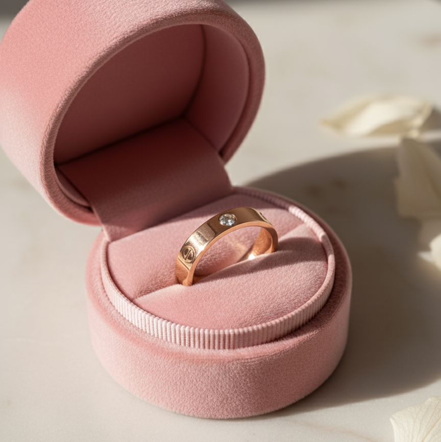 Crystal Love Ring - Rose Gold