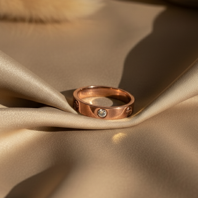 Crystal Love Ring - Rose Gold