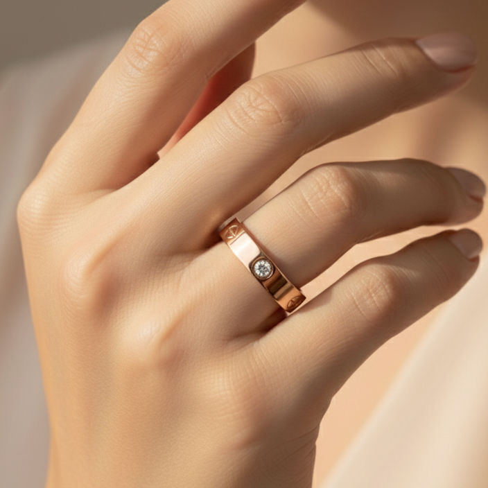 Crystal Love Ring - Rose Gold