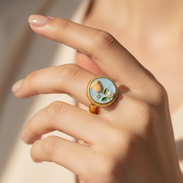 Cameo Rose Ring