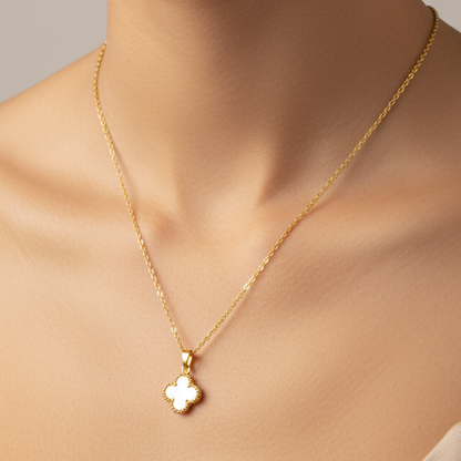 Clover Necklace - White