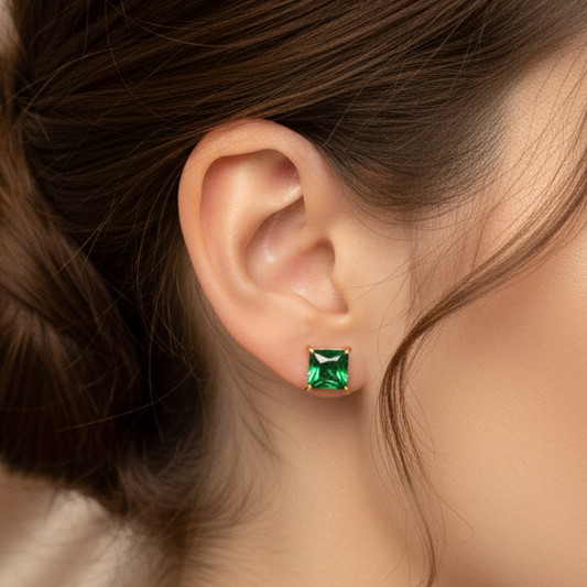 Clarity Studs - Green