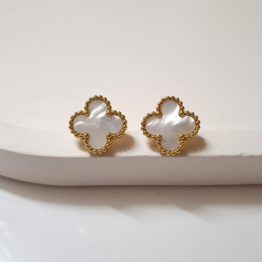 Clover Studs - White