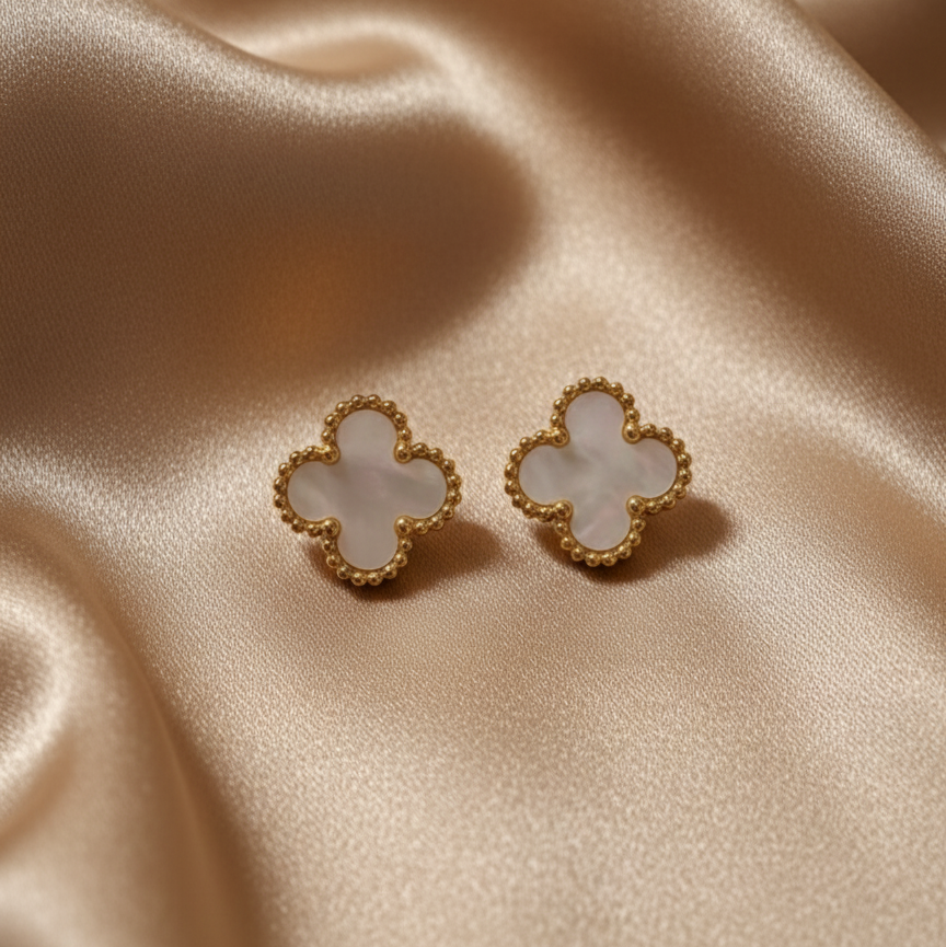 Clover Studs - White