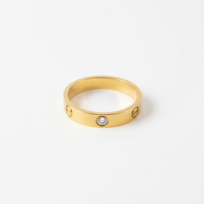 Crystal Love Ring - Gold
