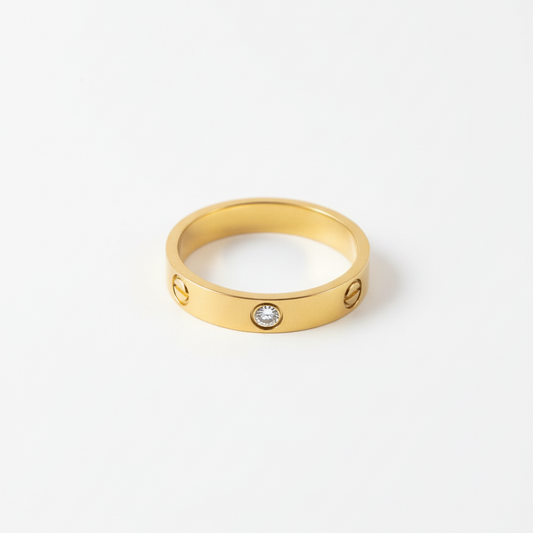 Crystal Love Ring - Gold