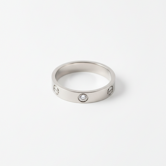 Crystal Love Ring - Silver